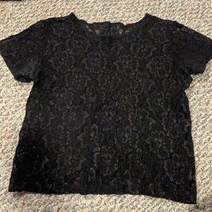 vintage black sheer lace tee